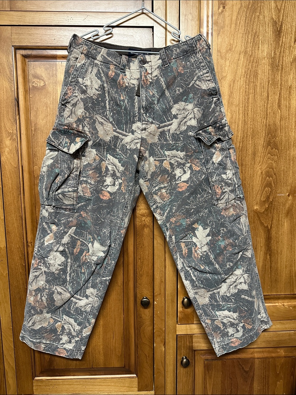 Abercrombie & Fitch Camouflage Cargo Pants with Brown Accents